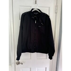Vtg Members Only Men's Sz XL Iconic Classic Bomber Style Racer Black Jacket‎